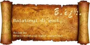 Balatonyi Ágost névjegykártya